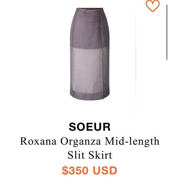 SOEUR x Cafe Leandra Roxana Organza  Mid-length Slit Skirt Women’s 10 NWOT - Picture 2 of 13